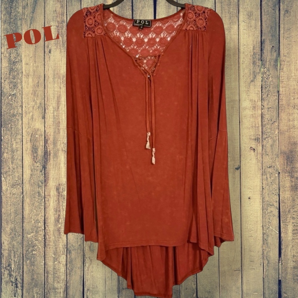 🌺POL EMBROIDERY OPEN BACK BELL SLEEVED BLOUSE